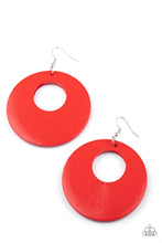 Load image into Gallery viewer, Paparazzi Island Hop - Red - Wooden Hoop Earrings - $5 Jewelry with Ashley Swint