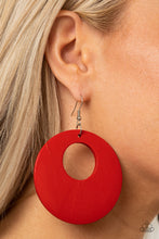 Load image into Gallery viewer, Paparazzi Island Hop - Red - Wooden Hoop Earrings - $5 Jewelry with Ashley Swint