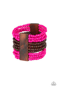 Paparazzi JAMAICAN Me Jam - Pink - Wooden Beads Bracelet - $5 Jewelry With Ashley Swint