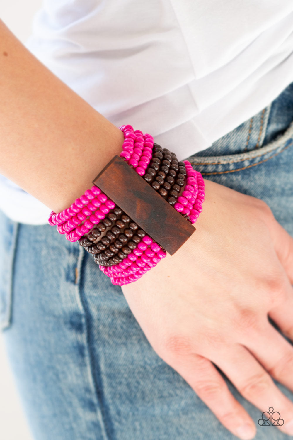 Paparazzi JAMAICAN Me Jam - Pink - Wooden Beads Bracelet - $5 Jewelry With Ashley Swint