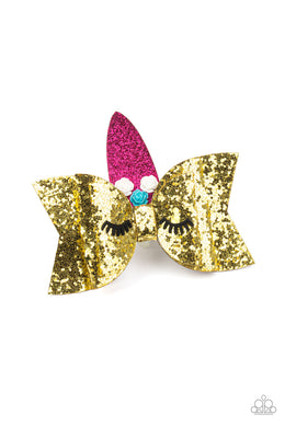 Paparazzi Just Be a YOU-nicorn - GOLD - Unicorn Hair Clip / Bow - $5 Jewelry with Ashley Swint