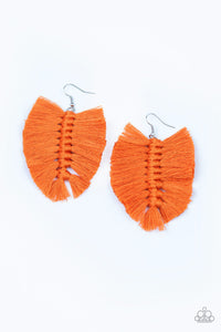 Paparazzi Knotted Native - Orange - Tassels / Fringe / Thread Earrings - $5 Jewelry with Ashley Swint