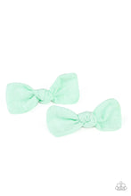 Load image into Gallery viewer, Paparazzi Little BOW Peep - Green - Flirty Bows - Set of Hair Clips - $5 Jewelry with Ashley Swint