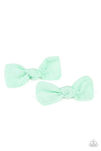 Paparazzi Little BOW Peep - Green - Flirty Bows - Set of Hair Clips - $5 Jewelry with Ashley Swint