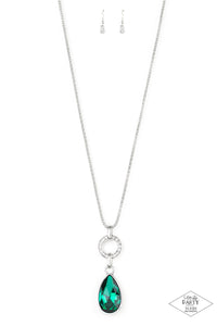 Paparazzi Lookin Like A Million - Green Gem - White Rhinestones - Necklace $5 Jewelry with Ashley Swint