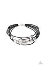 Load image into Gallery viewer, Paparazzi Magnetically Modern - Black - Faceted Silver Beads - Magnetic Closure - Bracelet - $5 Jewelry with Ashley Swint