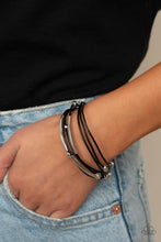 Load image into Gallery viewer, Paparazzi Magnetically Modern - Black - Faceted Silver Beads - Magnetic Closure - Bracelet - $5 Jewelry with Ashley Swint