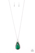 Load image into Gallery viewer, Paparazzi Maven Magic - Green Gem - White Rhinestones - Silver Necklace &amp; Earrings - $5 Jewelry with Ashley Swint