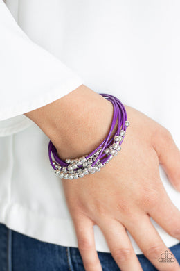 Paparazzi Mega Magnetic - Purple Cords - Magnetic Closure - Bracelet - $5 Jewelry With Ashley Swint