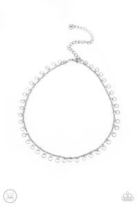 Paparazzi Minimalist Magic - Silver - Choker Necklace & Earrings - $5 Jewelry with Ashley Swint