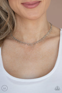 Paparazzi Minimalist Magic - Silver - Choker Necklace & Earrings - $5 Jewelry with Ashley Swint