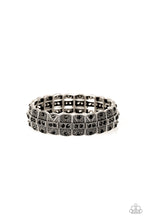 Load image into Gallery viewer, Paparazzi Modern Magnificence - Black Rhinestones - Silver Stretchy Band Bracelet - $5 Jewelry with Ashley Swint