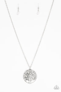 Paparazzi Naturally Nirvana - White Rock - Silver Tree of Life Pendant - Necklace & Earrings - $5 Jewelry with Ashley Swint