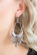 Load image into Gallery viewer, Paparazzi Nature Escape - Red Rhinestones - Silver Charms - Earrings - $5 Jewelry with Ashley Swint