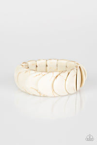 Paparazzi Nomadic Nature - White Stones - Stretchy Band Bracelet - $5 Jewelry With Ashley Swint