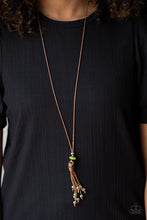 Load image into Gallery viewer, Paparazzi Ocean Child - Green - Silver Beaded Tassels - Necklace - $5 Jewelry with Ashley Swint