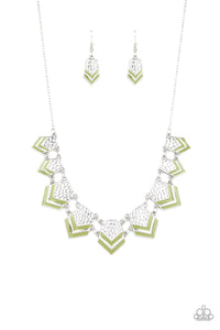 Paparazzi Pack Princess - Green - Earthy Guacamole - Hammered - Necklace & Earrings - $5 Jewelry with Ashley Swint