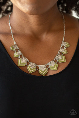 Paparazzi Pack Princess - Green - Earthy Guacamole - Hammered - Necklace & Earrings - $5 Jewelry with Ashley Swint