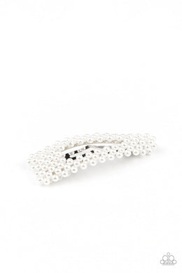 Paparazzi Pearl Persuasion - White Pearls - Hair Clip - $5 Jewelry with Ashley Swint