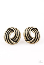 Load image into Gallery viewer, Paparazzi Rare Refinement - Brass Ribbons - Post Earrings - $5 Jewelry with Ashley Swint