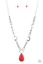 Load image into Gallery viewer, Paparazzi Recycled Refinement - Red Stone - Bold Silver Necklace &amp; Earrings - $5 Jewelry with Ashley Swint