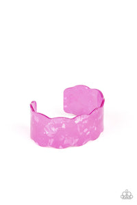 Paparazzi Retro Ruffle - Purple - Scalloped Acrylic Cuff - Bracelet - $5 Jewelry with Ashley Swint