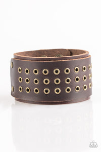 Paparazzi Road Rage - Brown - Leather Urban Snap Bracelet - $5 Jewelry With Ashley Swint