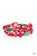 Load image into Gallery viewer, Paparazzi Rockin Rock Candy - Red and Gunmetal Beads - Stretchy Bracelet - $5 Jewelry With Ashley Swint