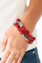 Load image into Gallery viewer, Paparazzi Rockin Rock Candy - Red and Gunmetal Beads - Stretchy Bracelet - $5 Jewelry With Ashley Swint