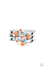 Load image into Gallery viewer, Paparazzi Saguaro Skies - Orange - Mosaic Blue - Ring - $5 Jewelry with Ashley Swint