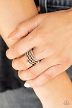 Load image into Gallery viewer, Paparazzi Saguaro Skies - Orange - Mosaic Blue - Ring - $5 Jewelry with Ashley Swint