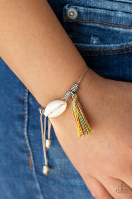 Paparazzi SEA If I Care - Multi Thread Tassel - Seashell - Sliding Knot Bracelet - $5 Jewelry With Ashley Swint