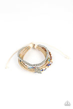 Load image into Gallery viewer, Paparazzi Southwest Spirit - Multi - Earthy Silver Leaf - Sliding Knot Bracelet - $5 Jewelry with Ashley Swint