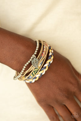 Paparazzi Southwest Spirit - Multi - Earthy Silver Leaf - Sliding Knot Bracelet - $5 Jewelry with Ashley Swint