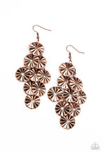 Load image into Gallery viewer, Paparazzi Star Spangled Shine - Copper - Star Patterns - Earrings - $5 Jewelry with Ashley Swint