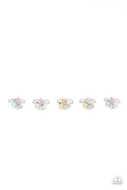 Paparazzi Starlet Shimmer Rings - 10 - Trio of Butterflies - Orange, Green, Blue, Purple, White, Pink & Yellow - $5 Jewelry with Ashley Swint
