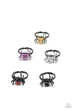 Load image into Gallery viewer, Paparazzi Starlet Shimmer Rings - 10 - Halloween - Spiders! Red, Orange, White, Black &amp; Purple - $5 Jewelry with Ashley Swint