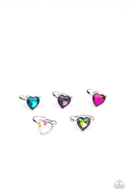 Paparazzi Starlet Shimmer Rings - 10 - Glittery Heart Gems - Pink, Purple, Blue, OIL SPILL & Iridescent - $5 Jewelry with Ashley Swint