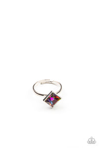 Paparazzi Starlet Shimmer Rings - 10 - Regal Square Cuts in OIL SPILL, Pink, Blue & White - $5 Jewelry with Ashley Swint