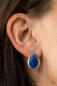 Paparazzi Stone Spectacular - Blue Stone - Teardrop Post Earrings - $5 Jewelry with Ashley Swint