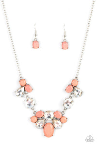 Paparazzi Ethereal Romance - Orange Coral - Necklace & Earrings - $5 Jewelry with Ashley Swint