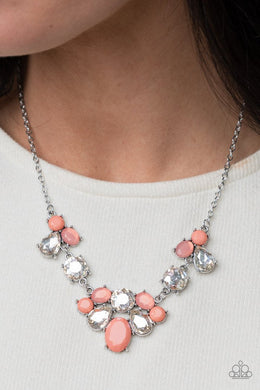 Paparazzi Ethereal Romance - Orange Coral - Necklace & Earrings - $5 Jewelry with Ashley Swint