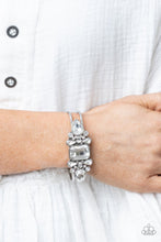 Load image into Gallery viewer, Paparazzi Call Me Old-Fashioned - White - Hinged Bracelet - $5 Jewelry with Ashley Swint