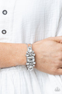 Paparazzi Call Me Old-Fashioned - White - Hinged Bracelet - $5 Jewelry with Ashley Swint
