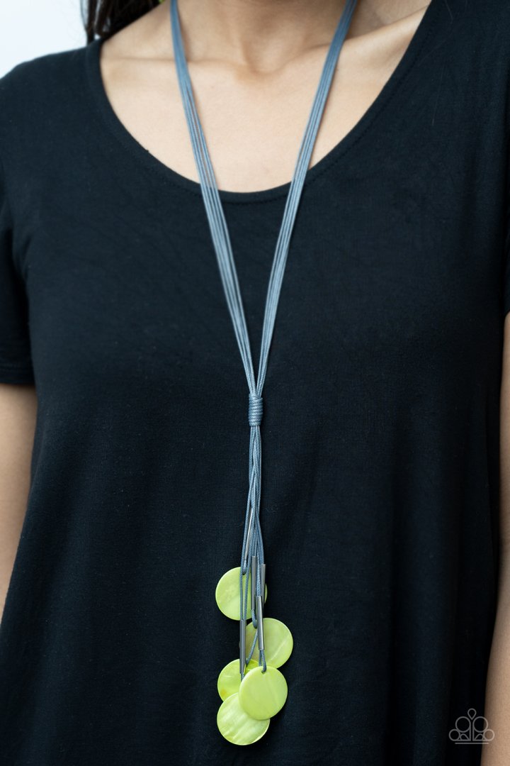 Paparazzi Tidal Tassels - Green - Necklace & Earrings - $5 Jewelry with Ashley Swint