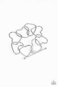 Paparazzi Take Heart - Silver - Bracelet - Toggle Closure - Heart Bracelet - $5 Jewelry With Ashley Swint
