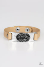 Load image into Gallery viewer, Paparazzi Take The LEAF - Brown Leather - Silver Antiqued Finish Embossed Plate - Snap Bracelet - $5 Jewelry with Ashley Swint