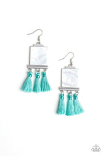 Load image into Gallery viewer, Paparazzi Tassel Retreat - Blue - Shell Like - Thread / Fringe / Tassel - Earrings - $5 Jewelry with Ashley Swint