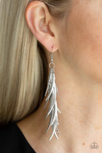 Load image into Gallery viewer, Paparazzi Tasseled Talons - Silver - Talon Bars Cascade - Earrings - $5 Jewelry with Ashley Swint