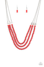 Load image into Gallery viewer, Paparazzi Terra Trails - Red Stones - Silver Accents &amp; Chains - Necklace &amp; Earrings - $5 Jewelry with Ashley Swint